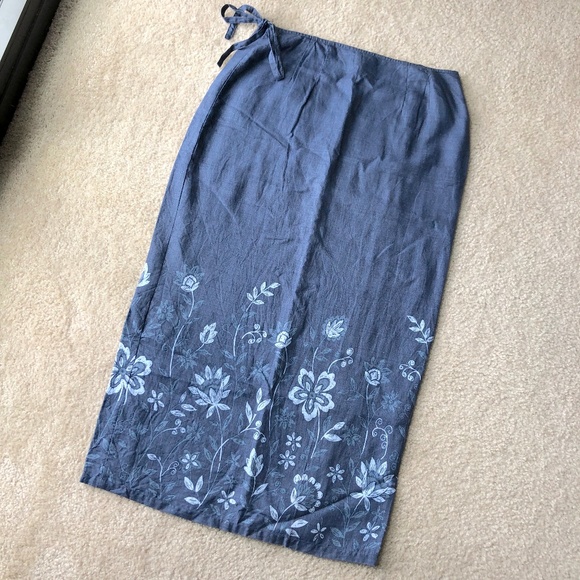 LOFT Dresses & Skirts - Loft Linen High Waist Wrap Skirt